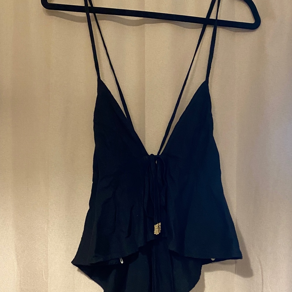 NWT Free People Black Bohemian Top